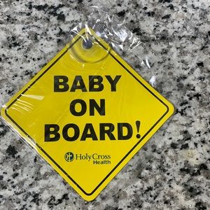 Baby on board window sign yellow car sign baby on bird car sign
